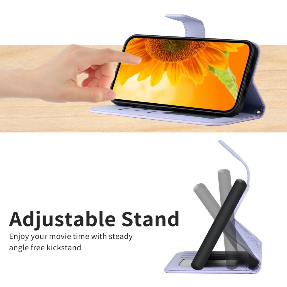 Sunflower knížkové pouzdro na Vivo X80 Lite - světlefialové
