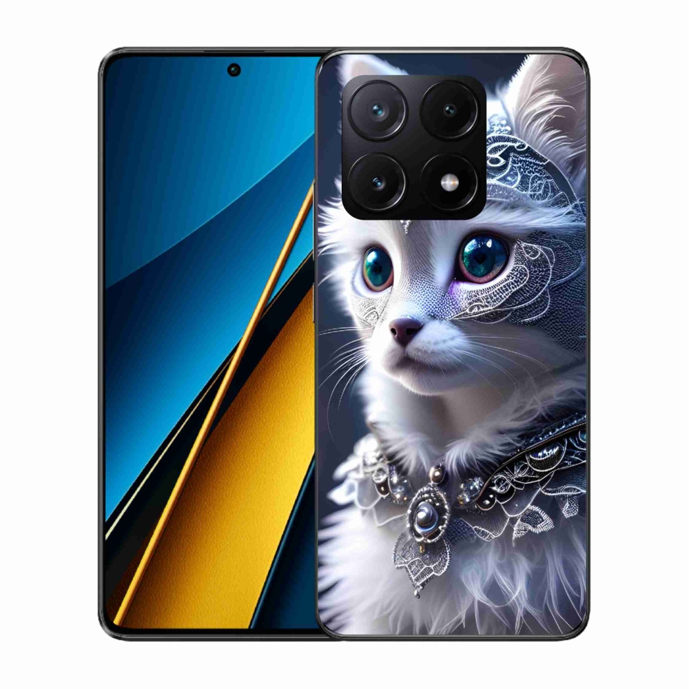 Gelový kryt mmCase na Xiaomi Poco X6 Pro 5G - bílá kočka