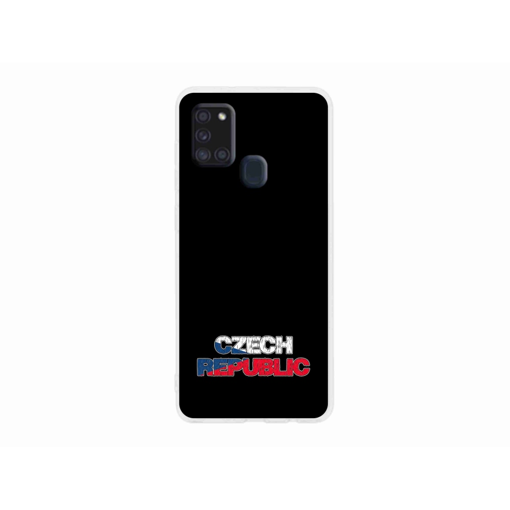 Gelový kryt mmCase na Samsung Galaxy A21s - Czech Republic černé pozadí