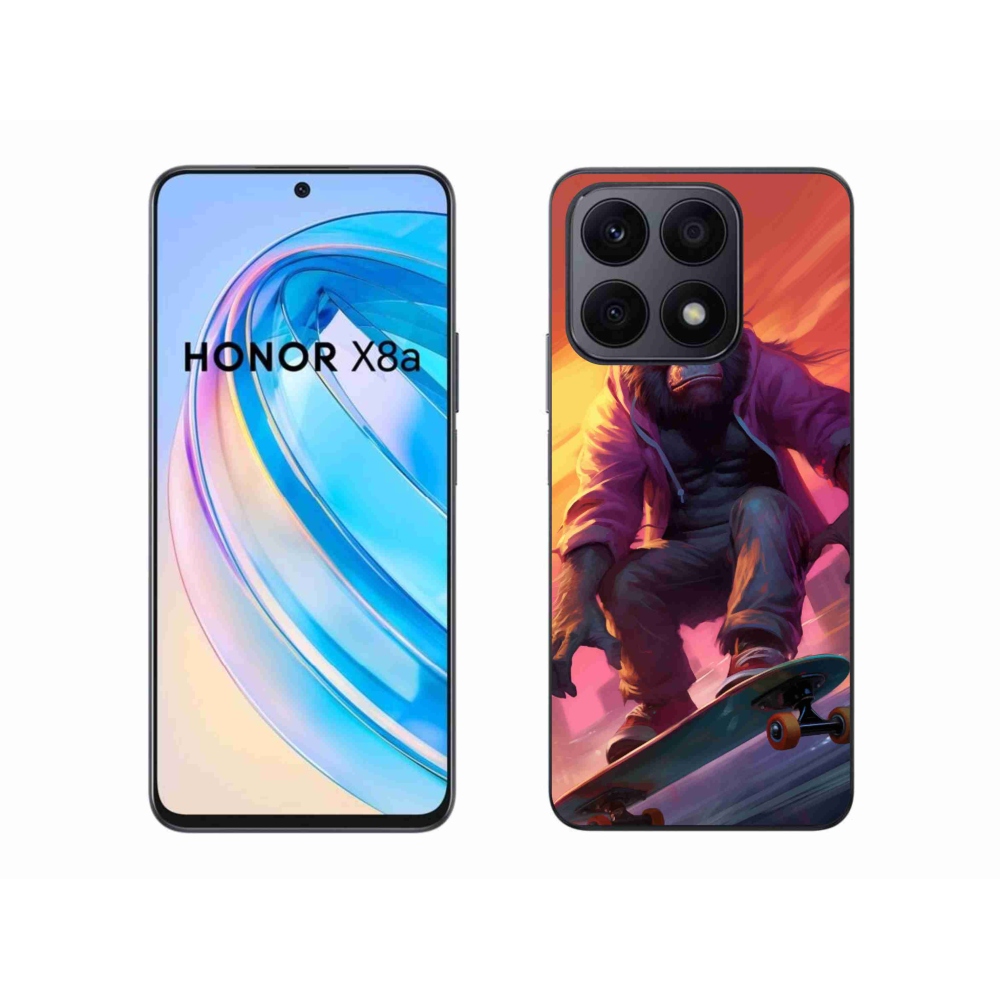 Gelový kryt mmCase na Honor X8a - gorila na skateboardu