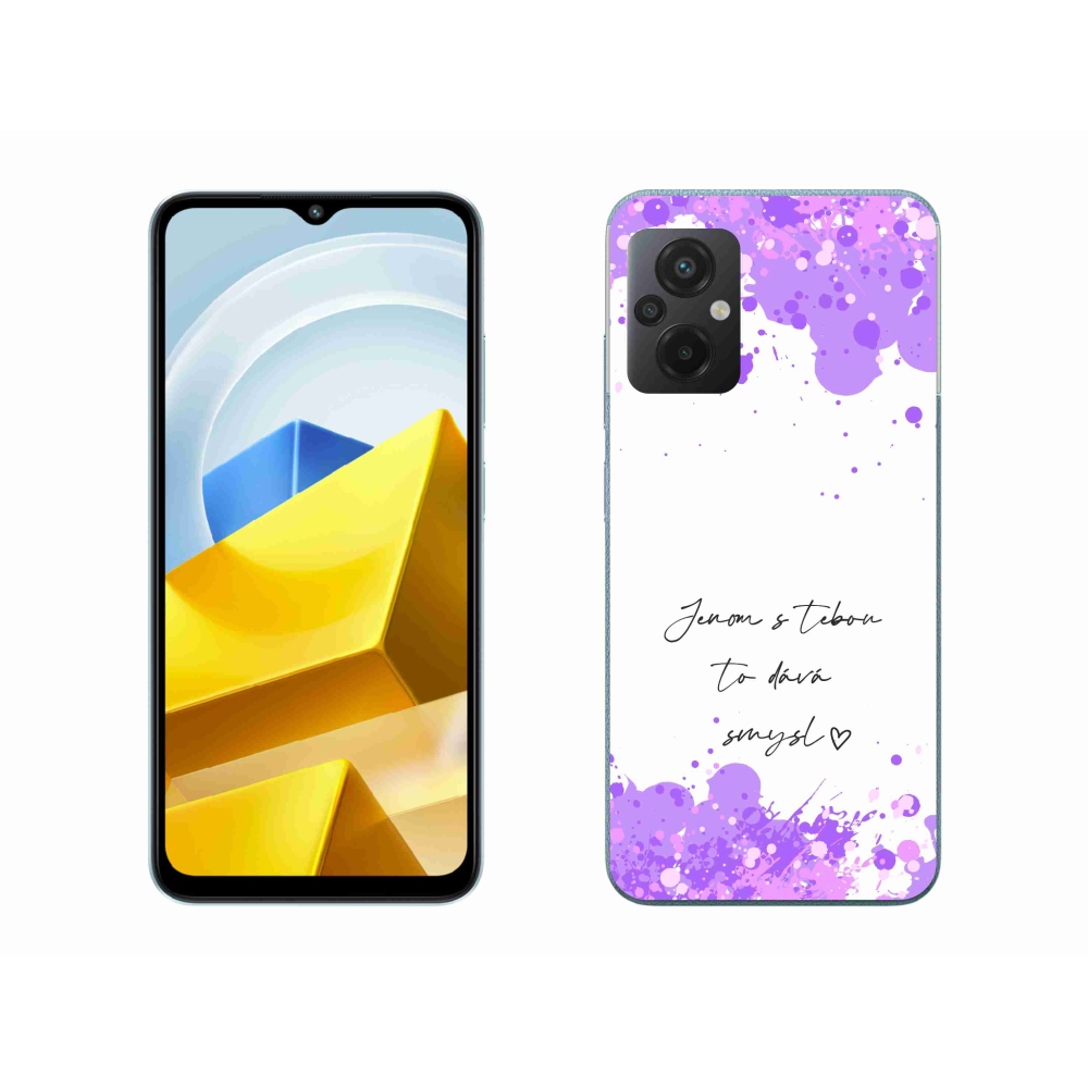 Gelový kryt mmCase na Xiaomi Poco M5 4G - zamilovaný text bílé pozadí