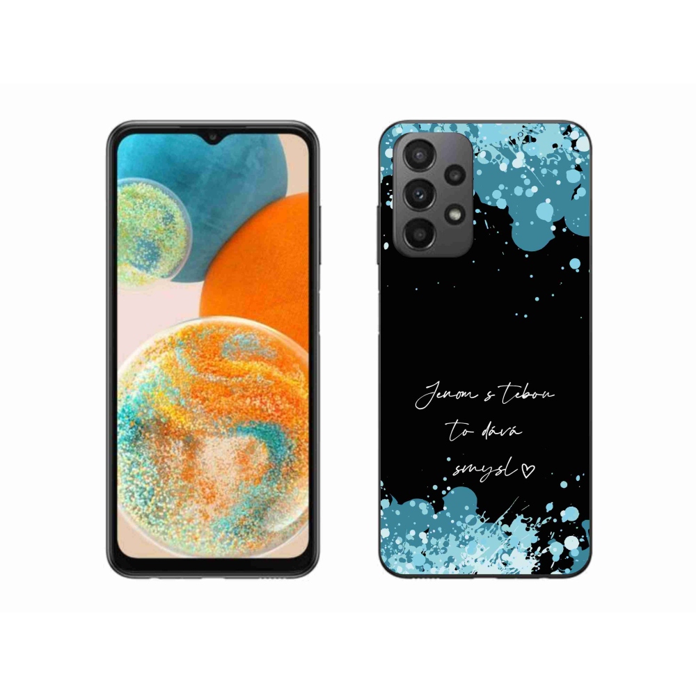Gelový kryt mmCase na Samsung Galaxy A23 4G/5G - zamilovaný text černé pozadí