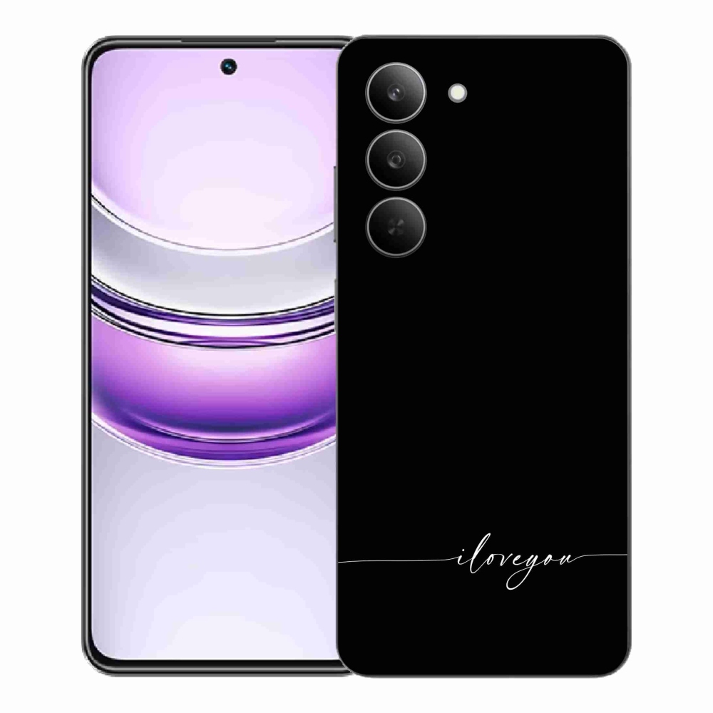 Gelový kryt mmCase na Realme 14x 5G - I love you černé pozadí