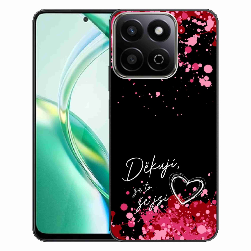 Gelový kryt mmCase na Honor 200 Smart 5G - zamilovaný text 2 černé pozadí