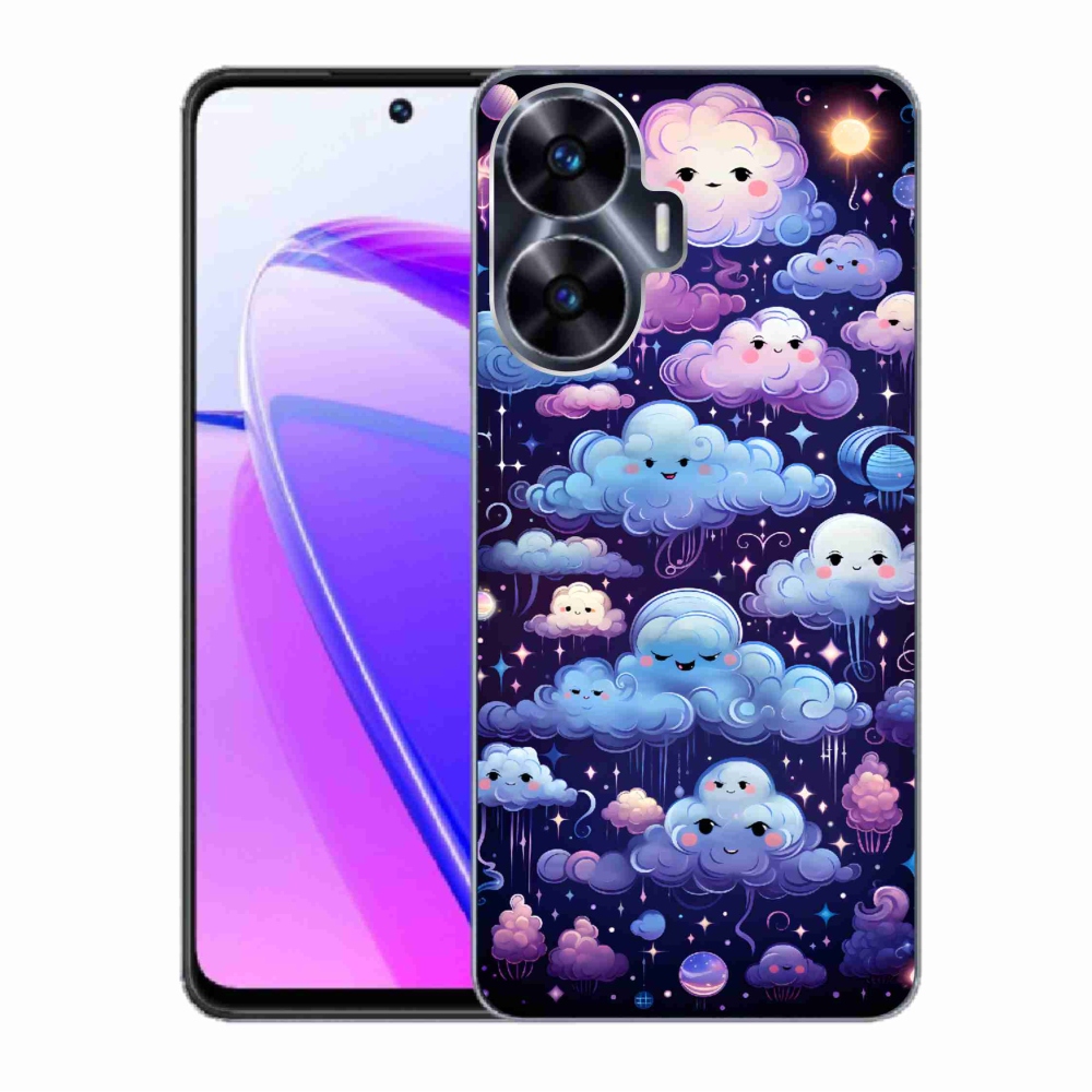 Gelový kryt mmCase na Realme C55 - mráčky