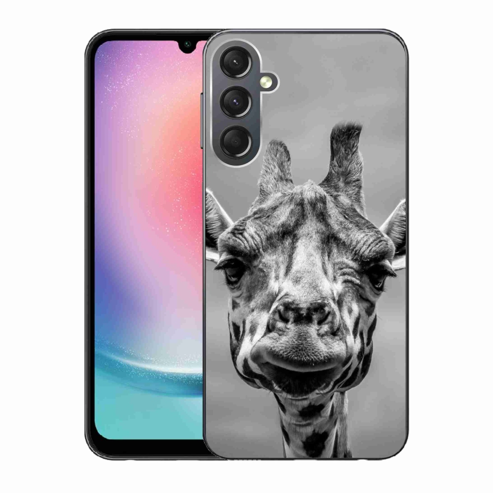 Gelový kryt mmCase na Samsung Galaxy A24 - černobílá žirafa