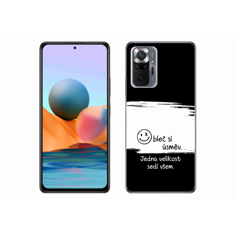 Gelový kryt mmCase na Xiaomi Redmi Note 10 Pro - vtipný text 8 bíločerné pozadí
