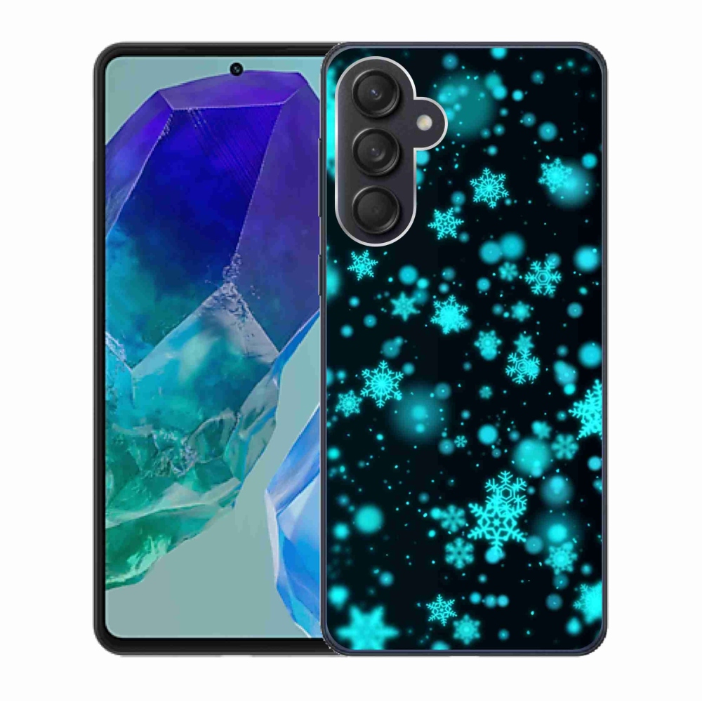 Gelový kryt mmCase na Samsung Galaxy M55 5G - sněhové vločky 1
