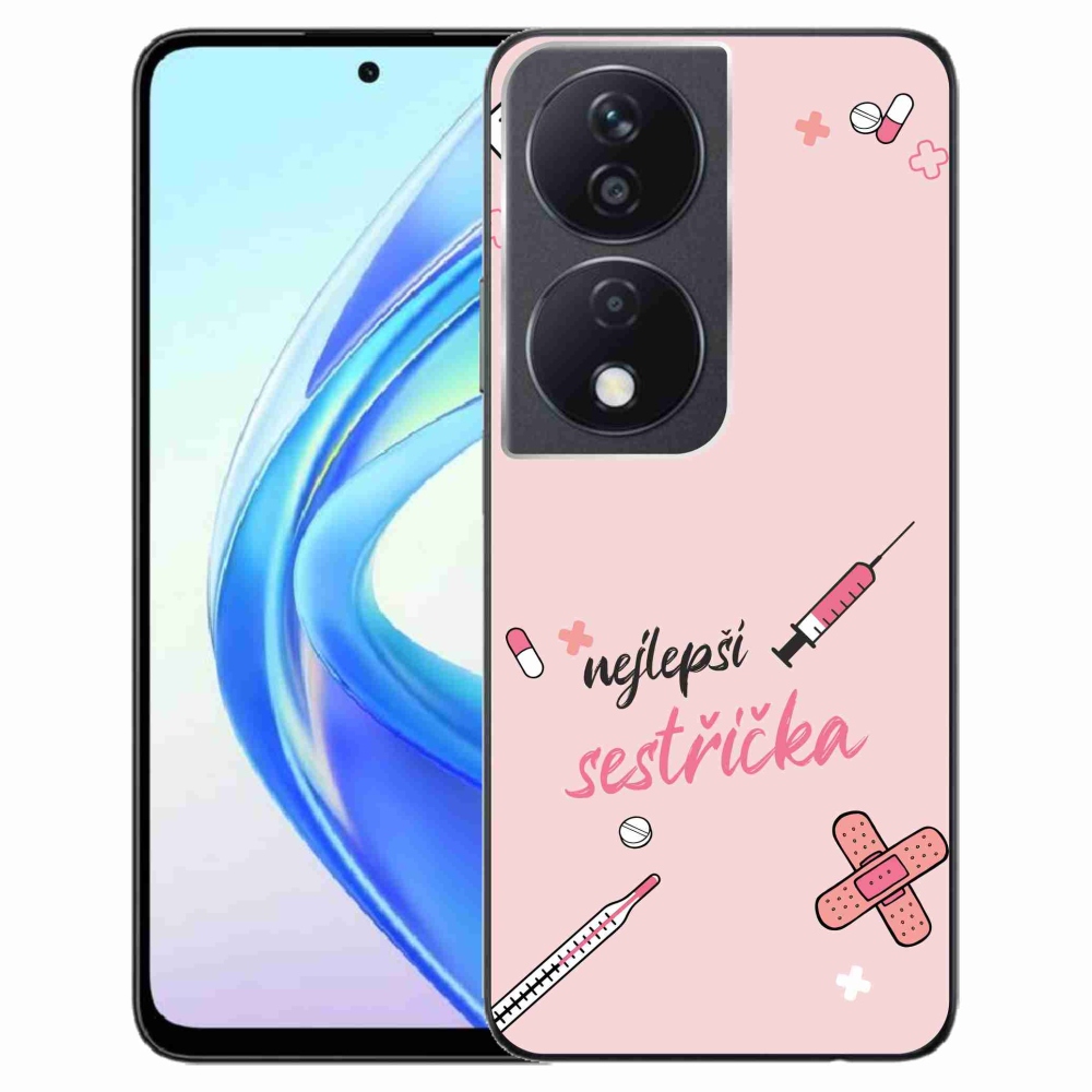 Gelový kryt mmCase na Honor X7b/Honor 90 Smart - nejlepší sestřička růžové pozadí