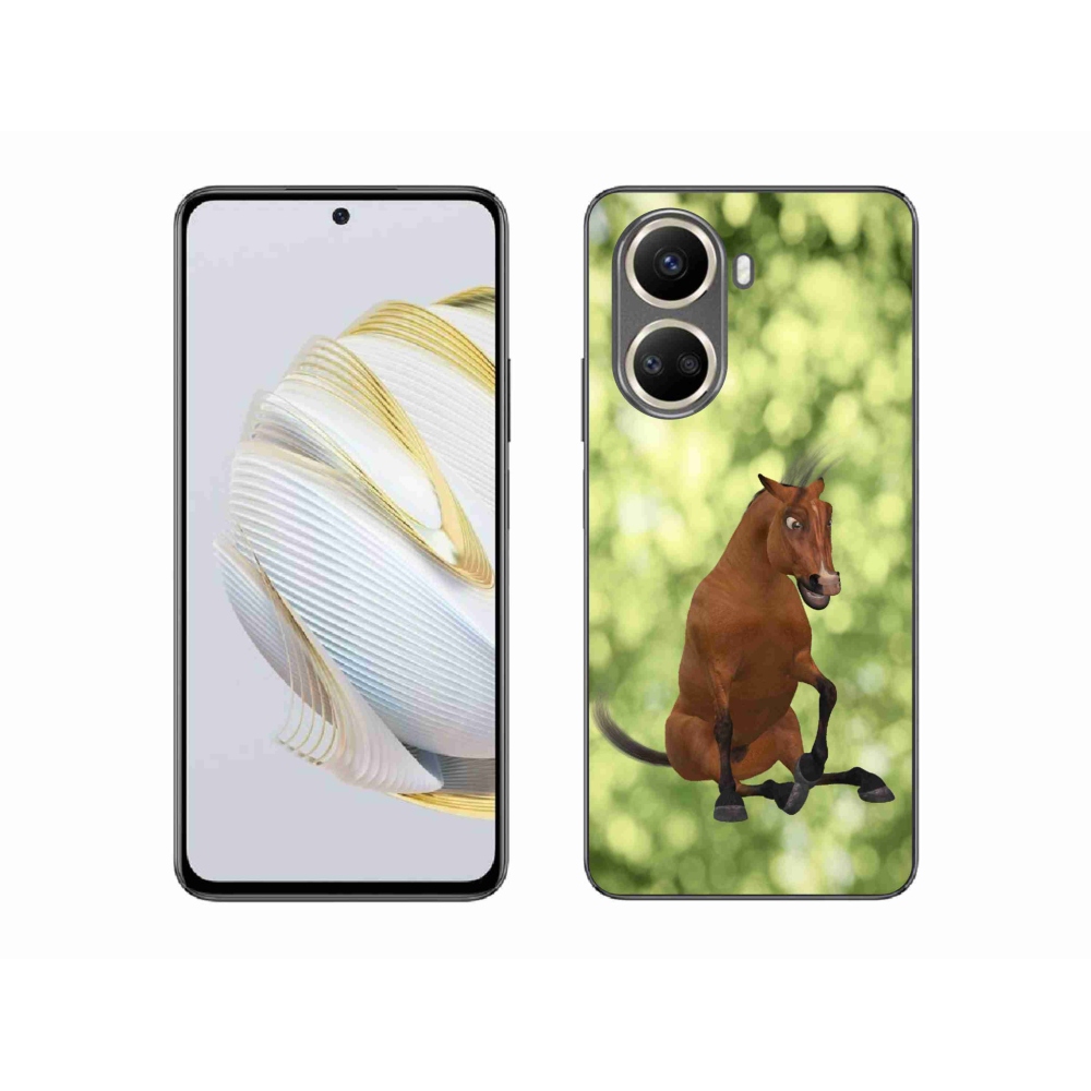 Gelový kryt mmCase na Huawei Nova 10 SE - hnědý kreslený kůň 1