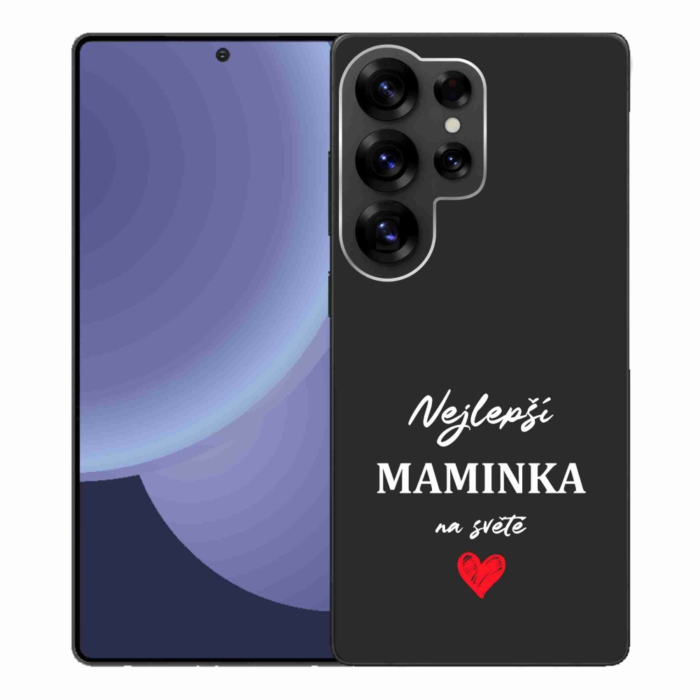 Gelový kryt mmCase na Samsung Galaxy S25 Ultra - nejlepší maminka 1 černé pozadí