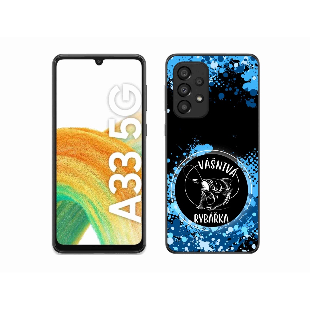 Gelový kryt mmCase na Samsung Galaxy A33 5G - vášnivá rybářka černé pozadí