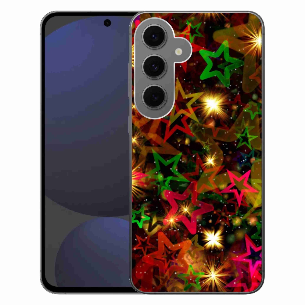 Gelový kryt mmCase na Samsung Galaxy S24 FE - barevné hvězdičky