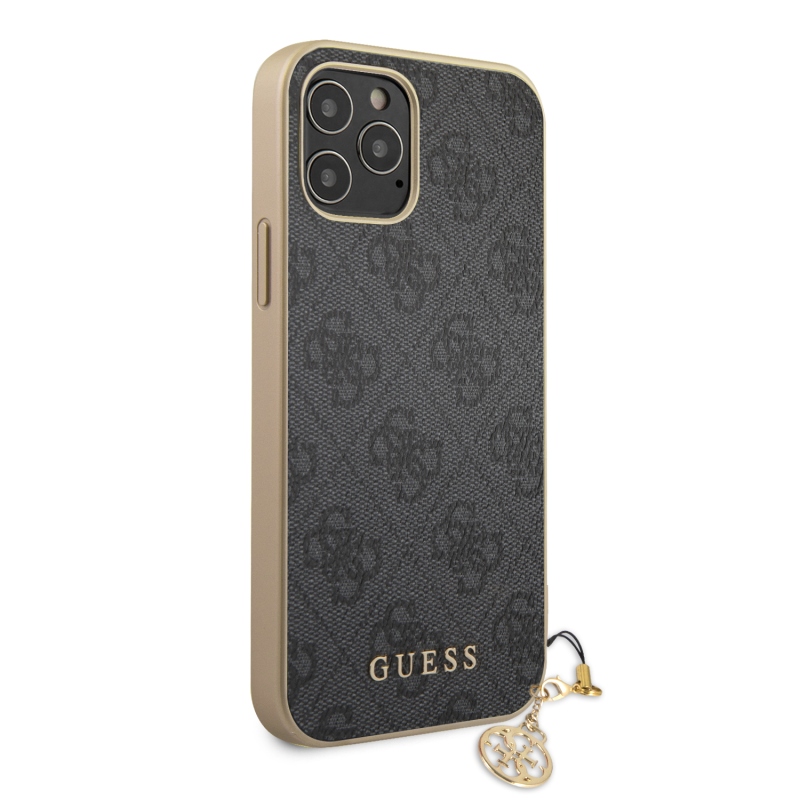 Guess 4G Charms Zadní Kryt pro iPhone 12/12 Pro 6.1 Grey