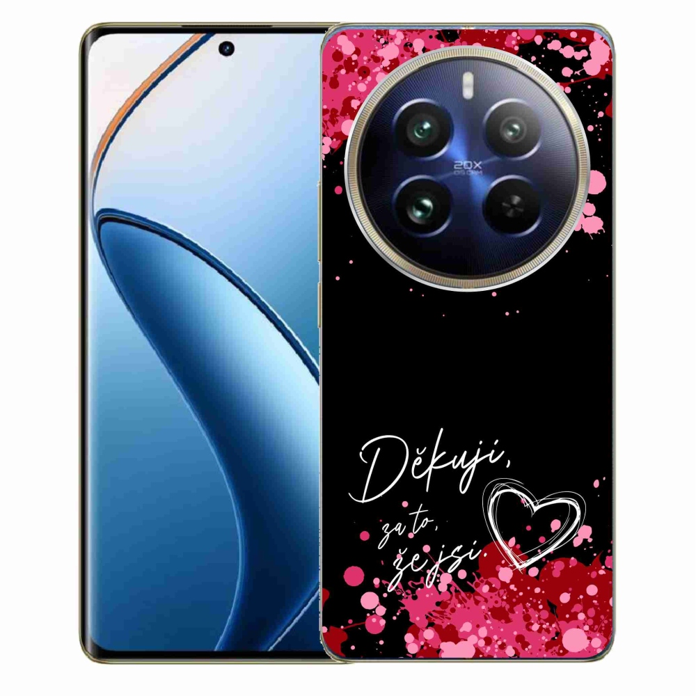 Gelový kryt mmCase na Realme 12 Pro 5G/12 Pro+ 5G - zamilovaný text 2 černé pozadí