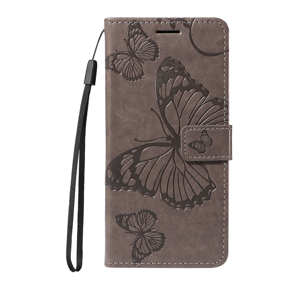 Big Butterfly knížkové pouzdro na Xiaomi Poco F7 5G - šedé