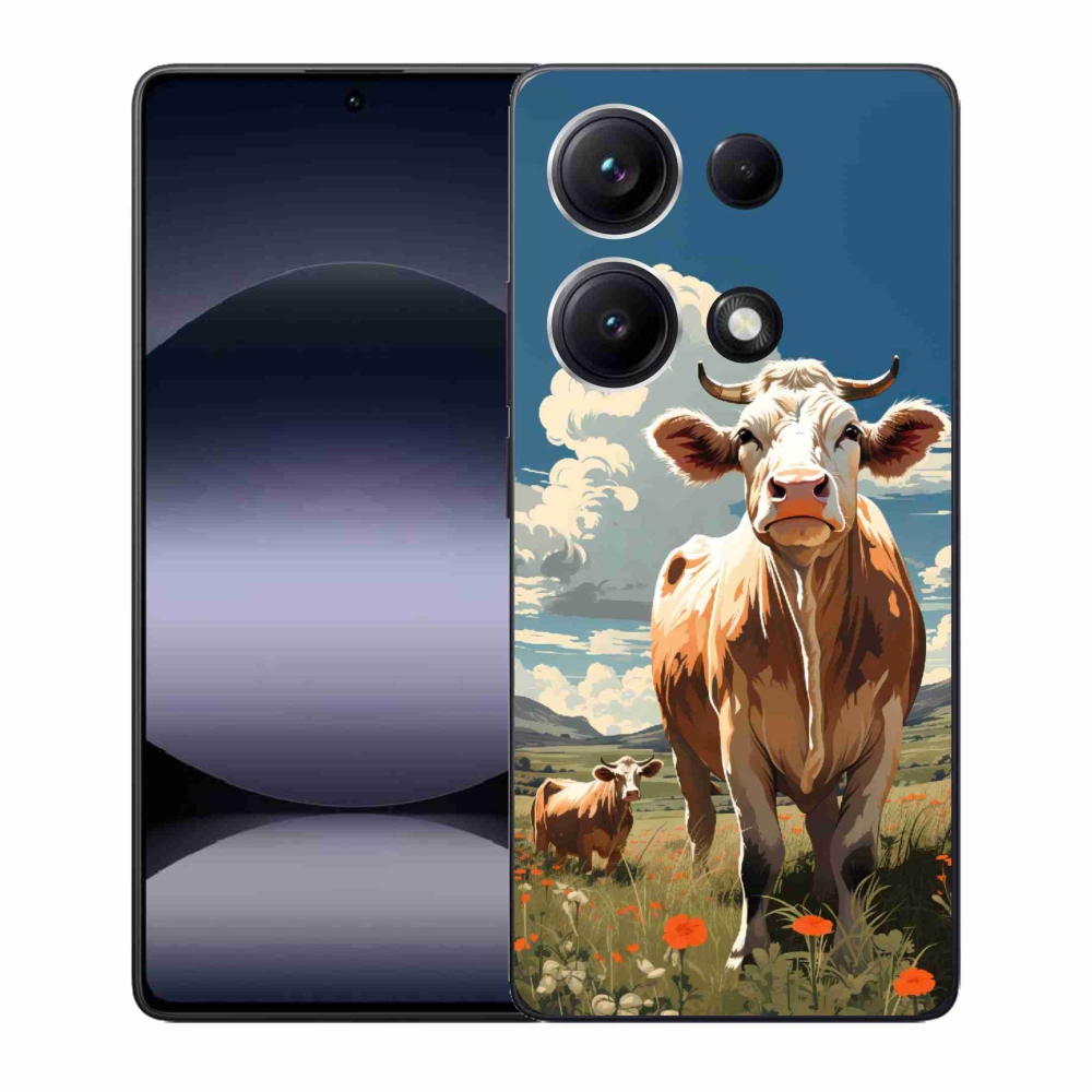 Gelový kryt mmCase na Xiaomi Redmi Note 14S - krávy na louce