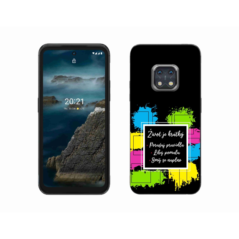 Gelový kryt mmCase na Nokia XR20 - citát 5 černé pozadí