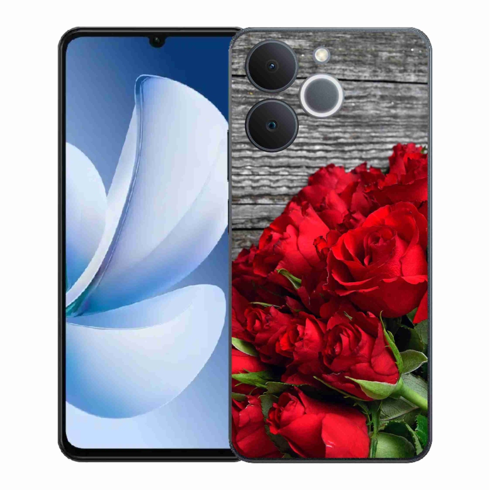 Gelový kryt mmCase na Realme Note 70T - červené růže