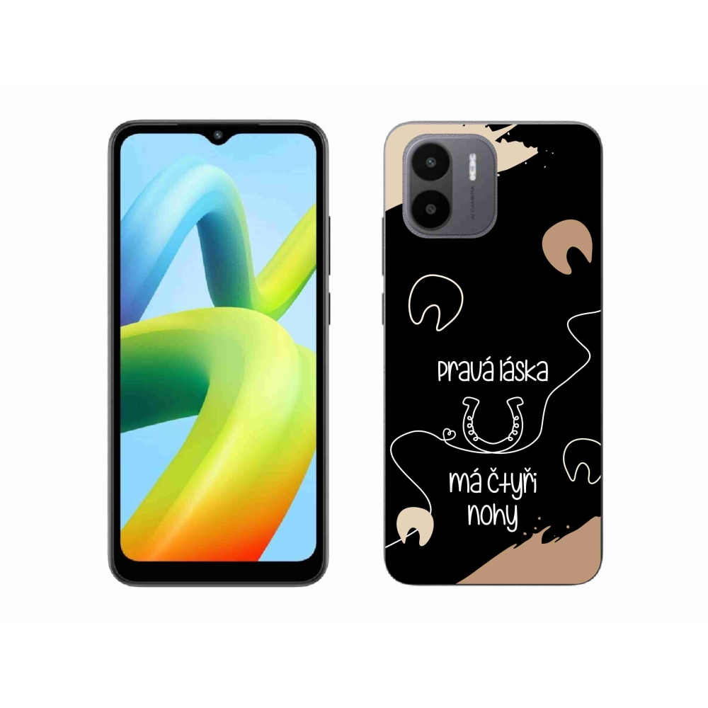 Gelový kryt mmCase na Xiaomi Redmi A1 - koňský motiv černé pozadí