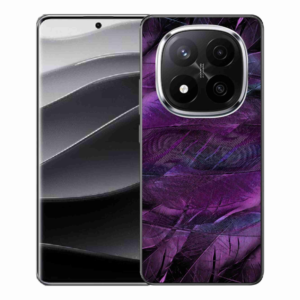 Gelový kryt mmCase na Xiaomi Redmi Note 14 Pro+ 5G - fialová pírka