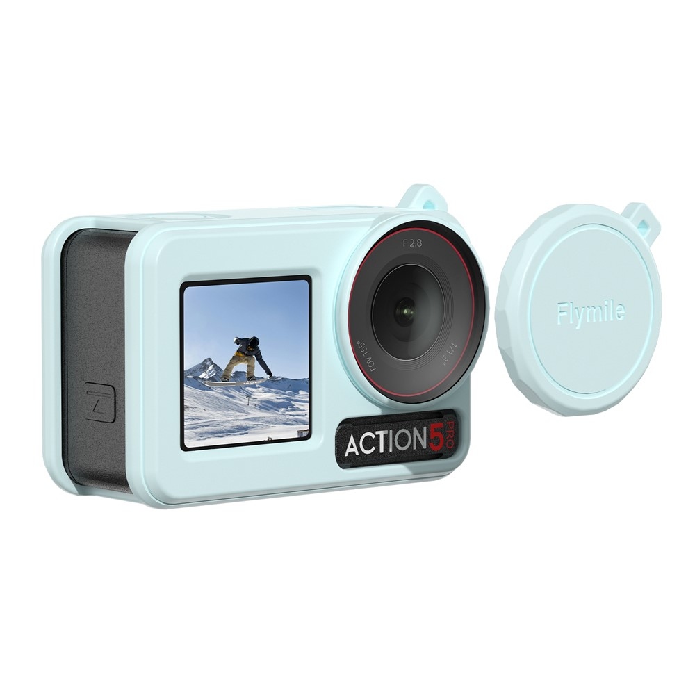 FLYMILE silikonový ochranný obal s krytkou objektivu pro DJI Osmo Action 5 Pro - modrý