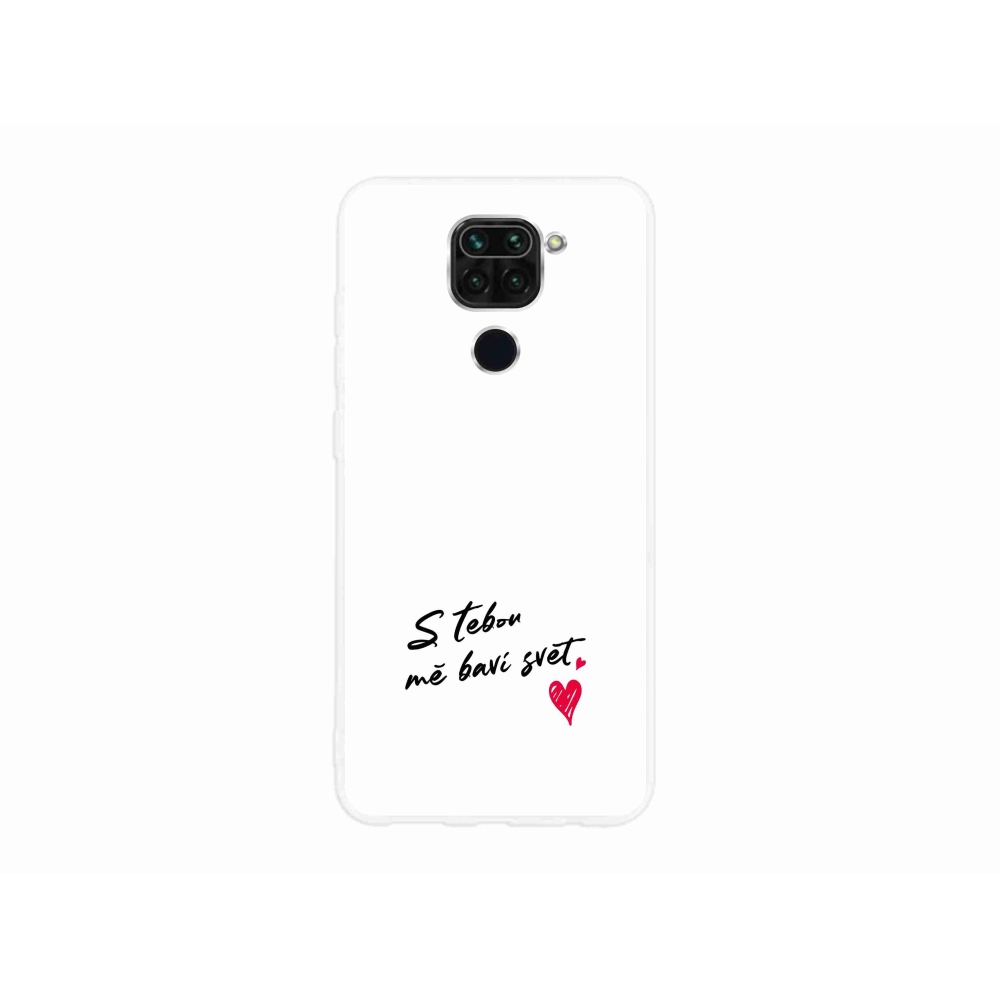 Gelový kryt mmCase na Xiaomi Redmi Note 9 - zamilovaný text 1 bílé pozadí