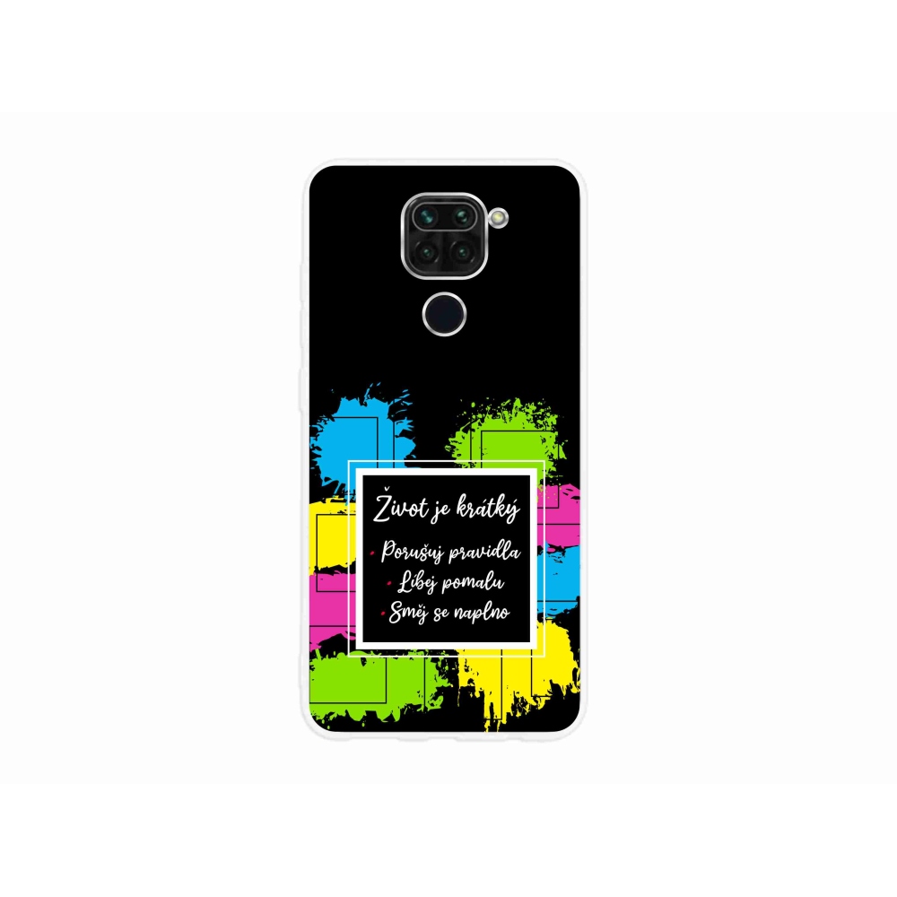 Gelový kryt mmCase na Xiaomi Redmi Note 9 - citát 5 černé pozadí