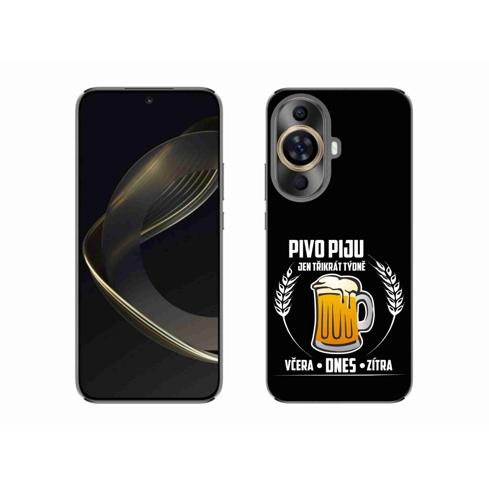 Gelový kryt mmCase na Huawei Nova 11 - pivní motiv černé pozadí