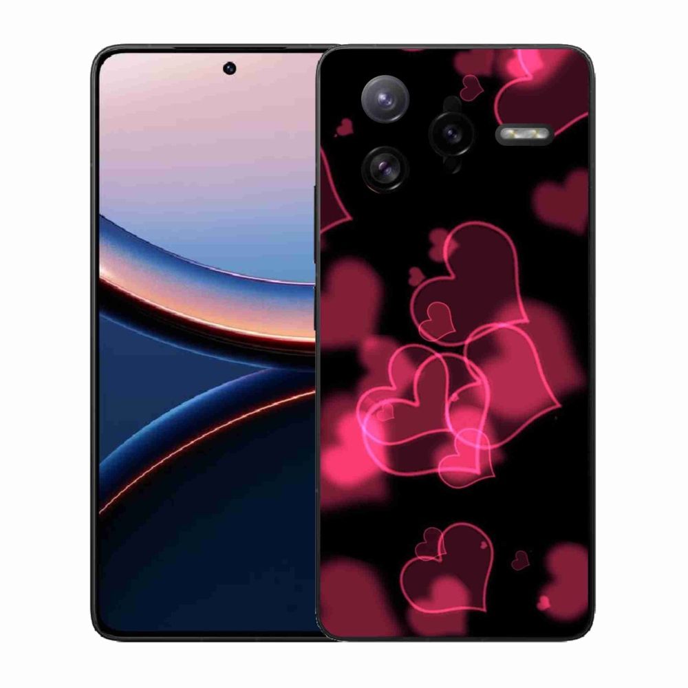 Gelový kryt mmCase na Xiaomi Poco F7 Ultra - červená srdíčka