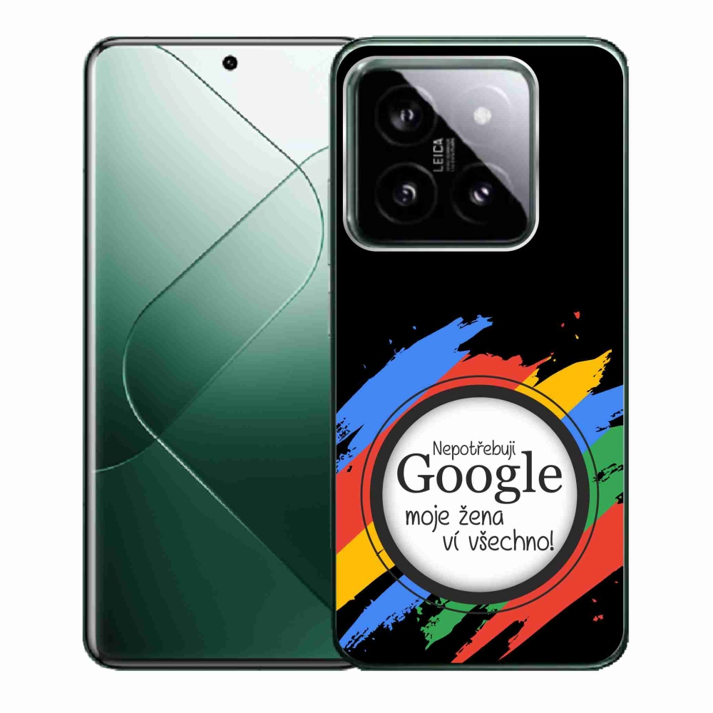 Gelový kryt mmCase na Xiaomi 14 - žena ví všechno černé pozadí
