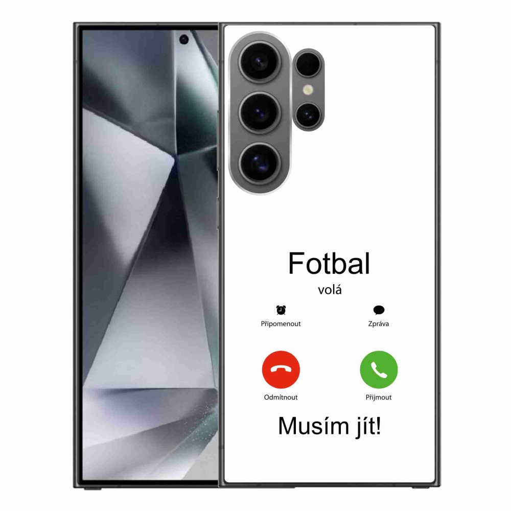 Gelový kryt mmCase na Samsung Galaxy S24 Ultra - fotbal volá bílé pozadí