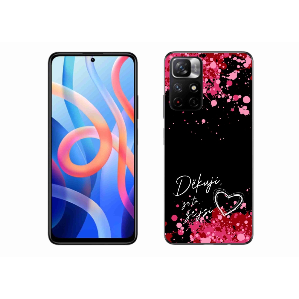 Gelový kryt mmCase na Xiaomi Redmi Note 11S 5G - zamilovaný text 2 černé pozadí