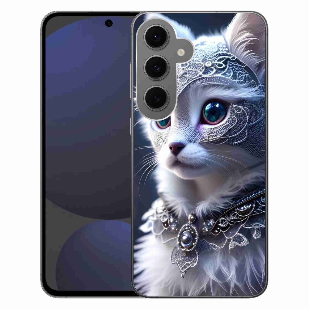 Gelový kryt mmCase na Samsung Galaxy S24 FE - bílá kočka