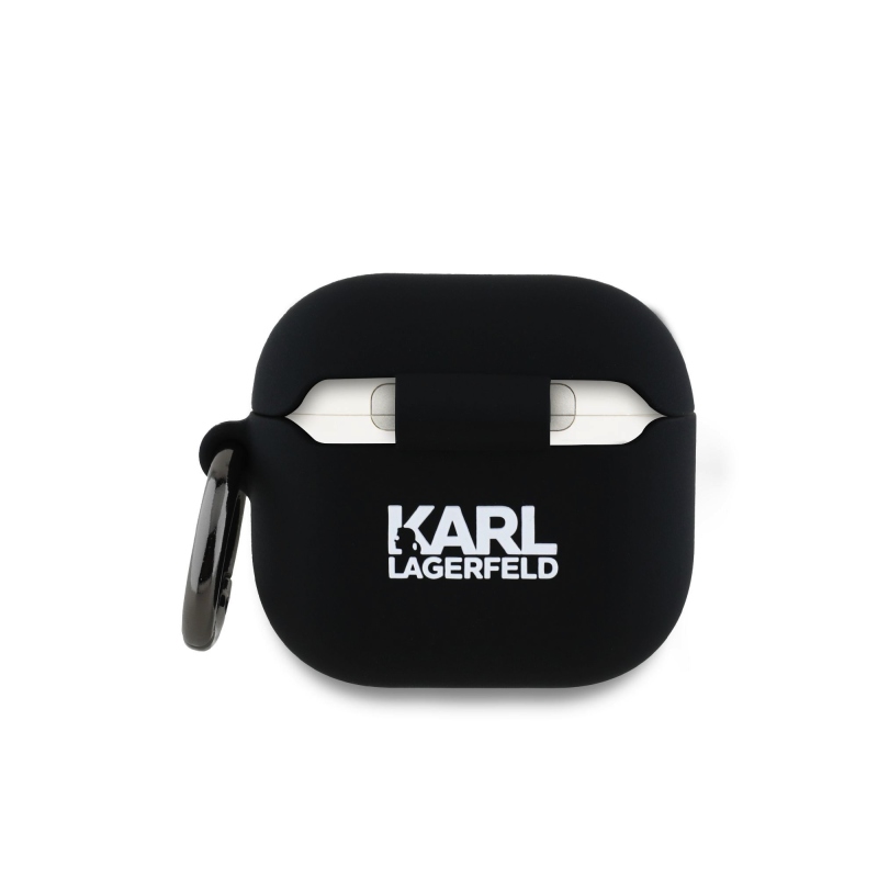 Karl Lagerfeld 3D Logo NFT Karl and Choupette Silikonové Pouzdro pro AirPods 4 Black