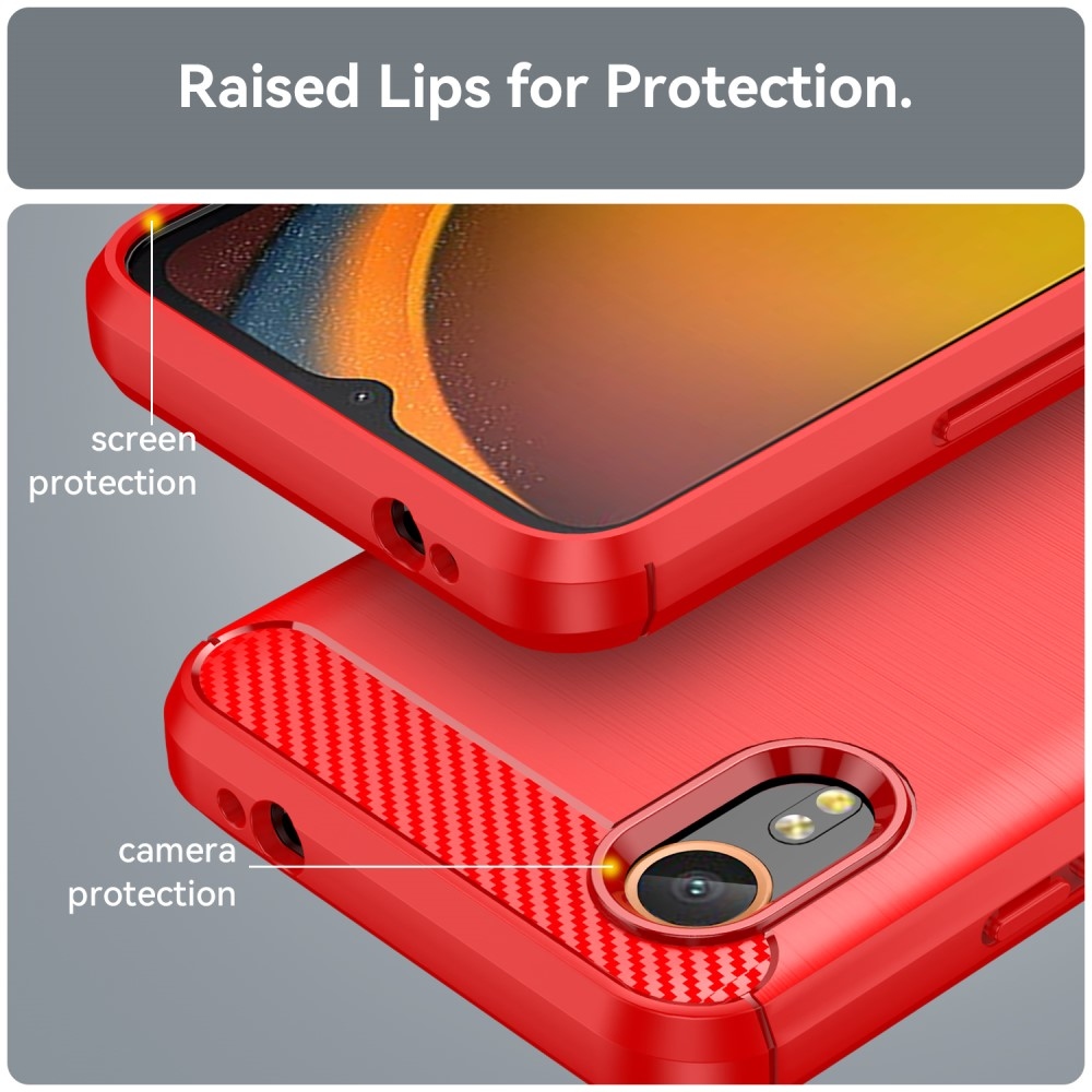 Carbon odolný gelový obal na Samsung Galaxy Xcover 7 - červený