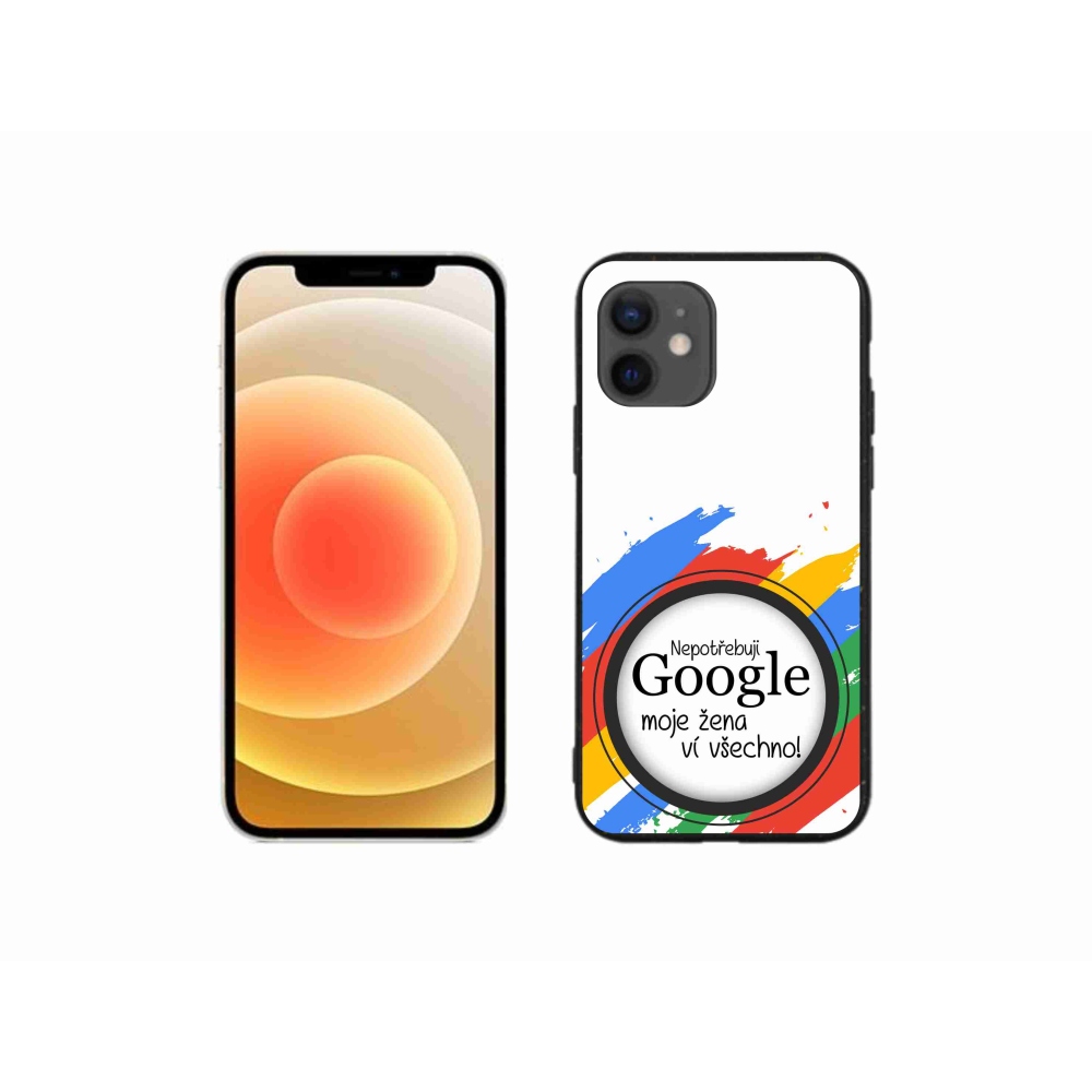 Gelový kryt mmCase na iPhone 12 mini - žena ví všechno bílé pozadí