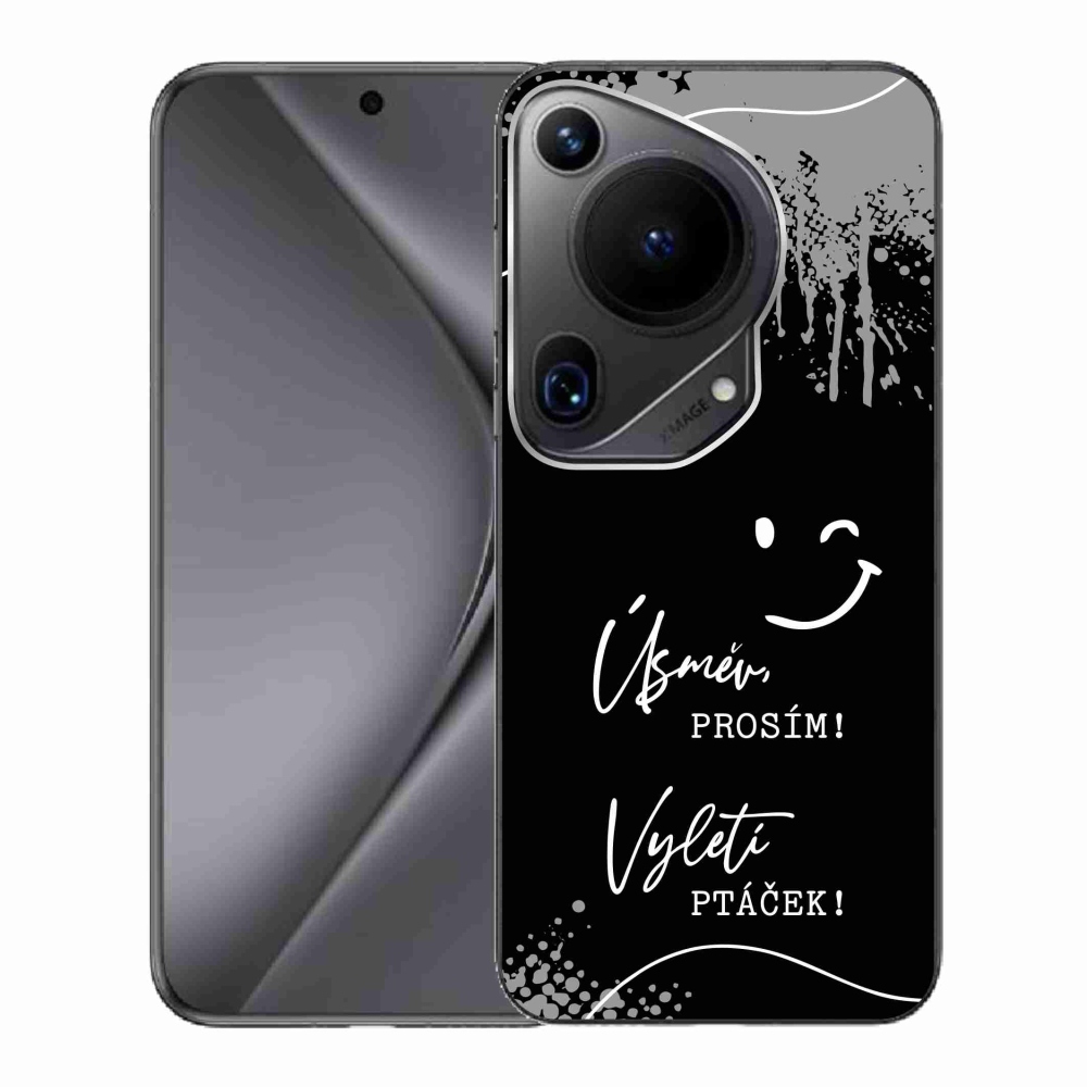 Gelový kryt mmCase na Huawei Pura 70 Ultra - vtipný text 4 černé pozadí