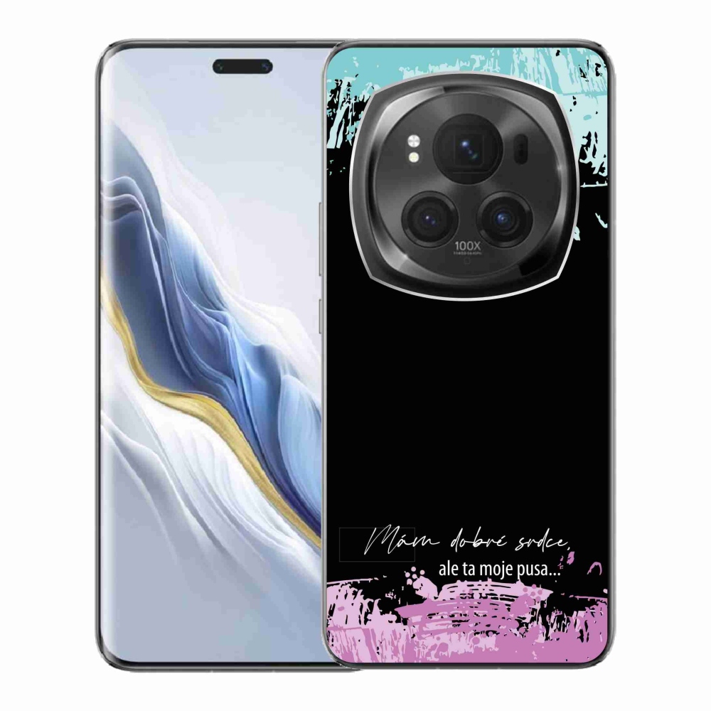 Gelový kryt mmCase na Honor Magic 6 Pro 5G - vtipný text 3 černé pozadí