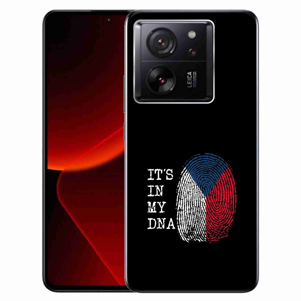 Gelový kryt mmCase na Xiaomi 13T/13T Pro - vlajka otisk prstu černé pozadí
