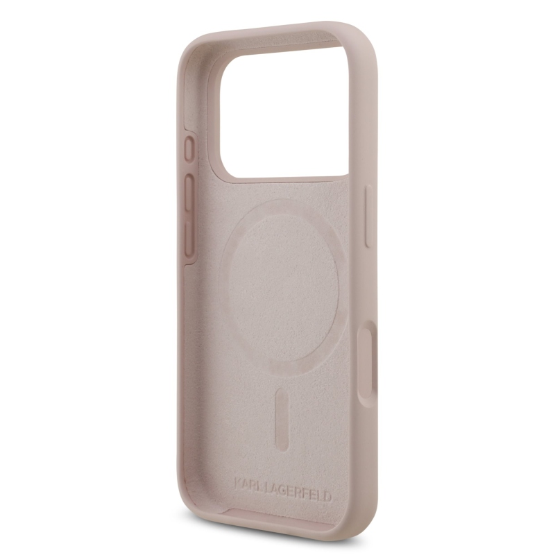 Karl Lagerfeld Liquid Silicone Karl and Choupette MagSafe Zadní Kryt pro iPhone 17 Pro Pink