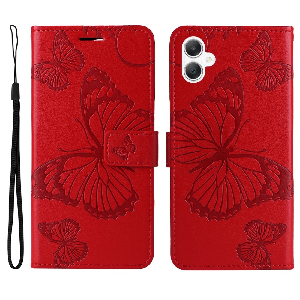 Big Butterfly knížkové pouzdro na Samsung Galaxy A06 4G - červené
