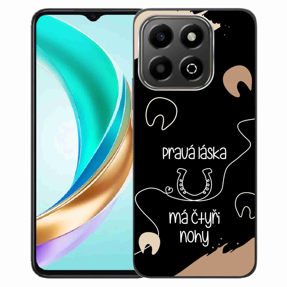 Gelový kryt mmCase na Honor X6b - koňský motiv černé pozadí