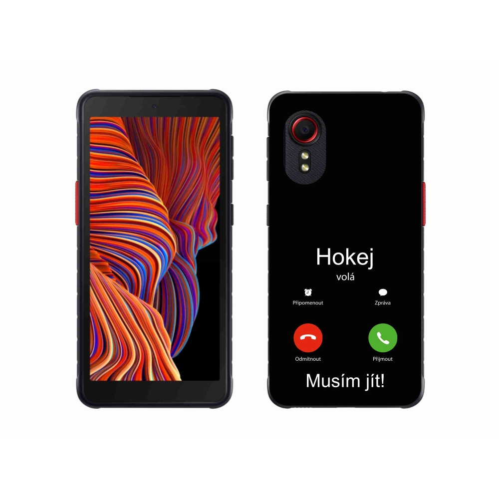 Gelový kryt mmCase na Samsung Galaxy Xcover 5 - hokej volá černé pozadí