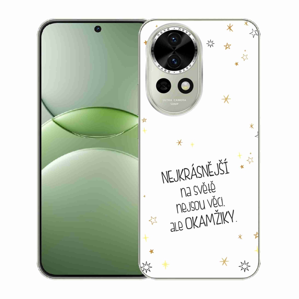 Gelový kryt mmCase na Huawei Nova 13 5G - citát 4 bílé pozadí