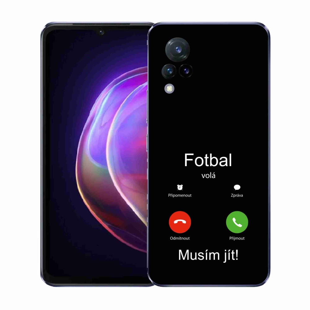 Gelový kryt mmCase na Vivo V21 4G/5G - fotbal volá černé pozadí