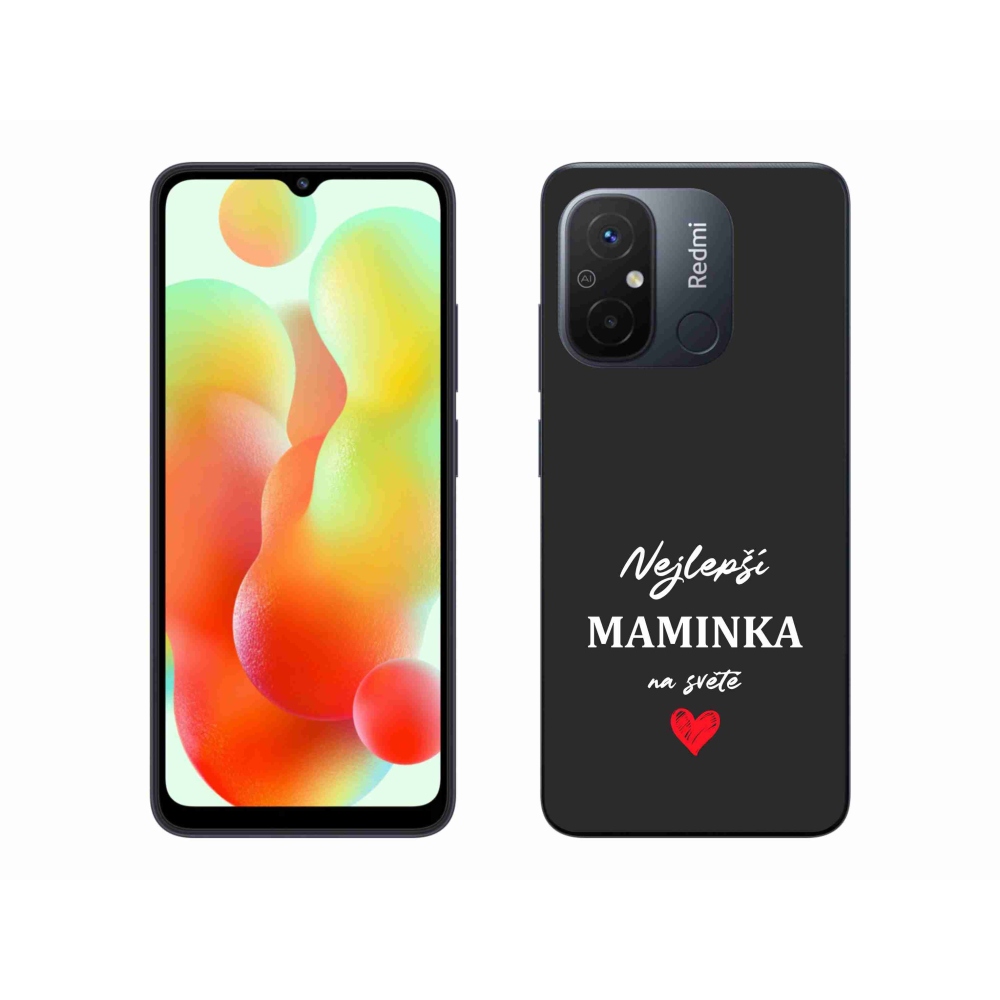 Gelový kryt mmCase na Xiaomi Redmi 12C - nejlepší maminka 1 černé pozadí