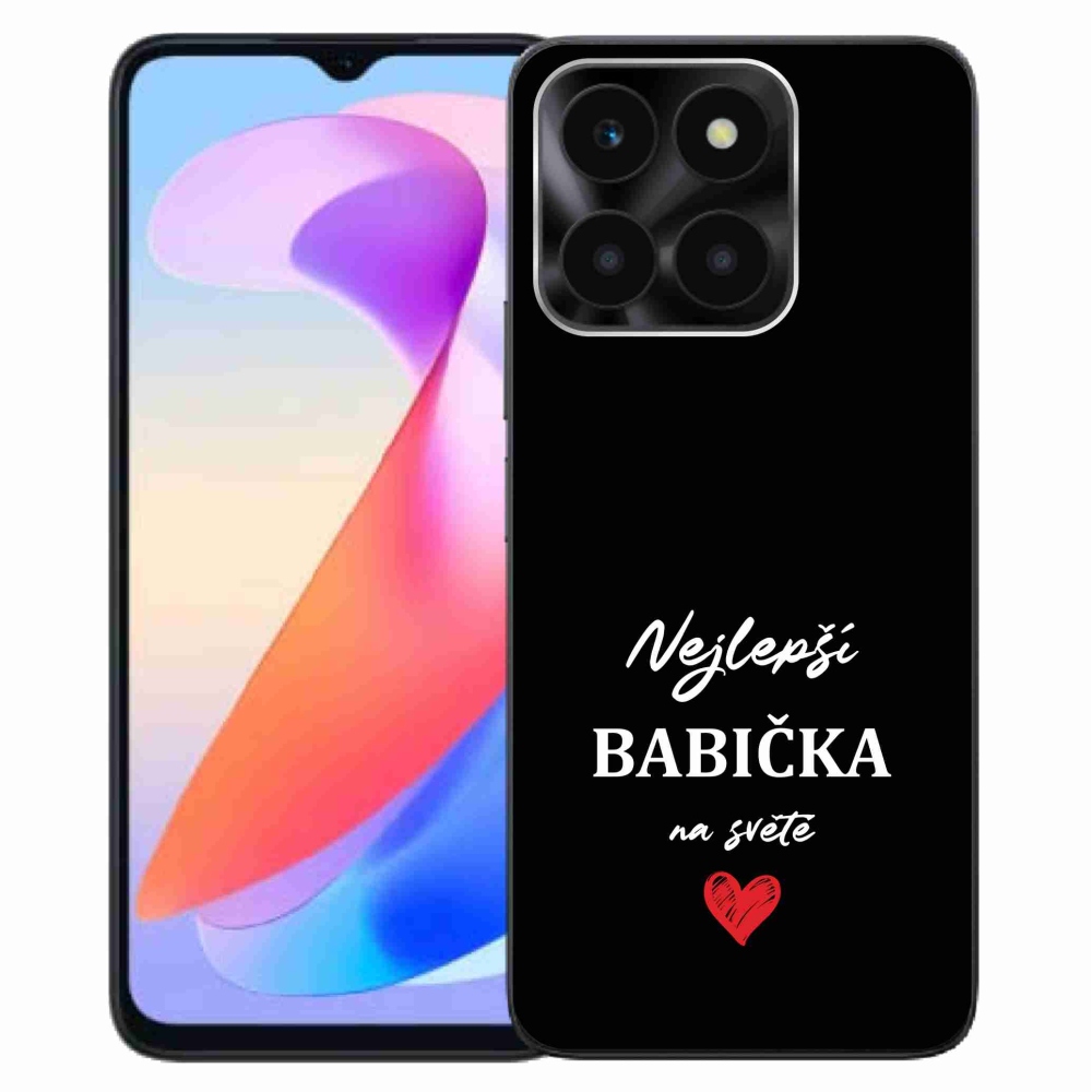 Gelový kryt mmCase na Honor X6a - nejlepší babička 1 černé pozadí