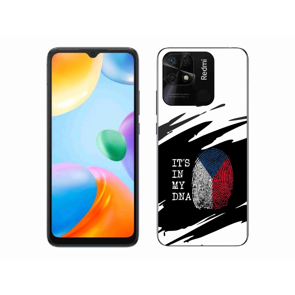 Gelový kryt mmCase na Xiaomi Redmi 10C - vlajka otisk prstu černobílé pozadí