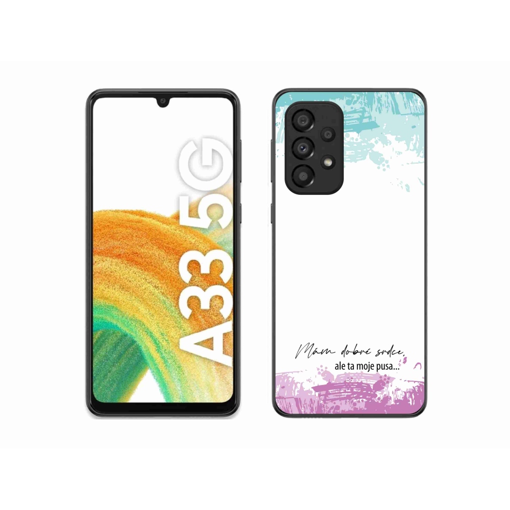 Gelový kryt mmCase na Samsung Galaxy A33 5G - vtipný text 3 bílé pozadí